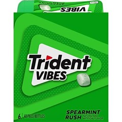 Trident Vibes Spearmint Rush Sugar Free Gum 6 Bottles of 40 Pieces 240 Total …