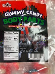 Gummi Body Parts Gummy Candy Halloween Fall Autumn candy 3 Packages Lot