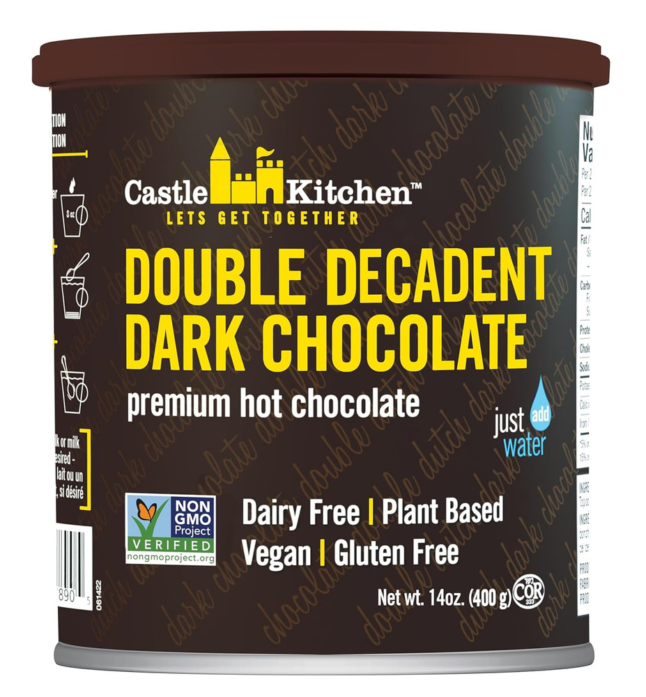 Double Decadent Dark Hot Chocolate Mix – Dairy-Free, Vegan, Plant Based, Gluten-