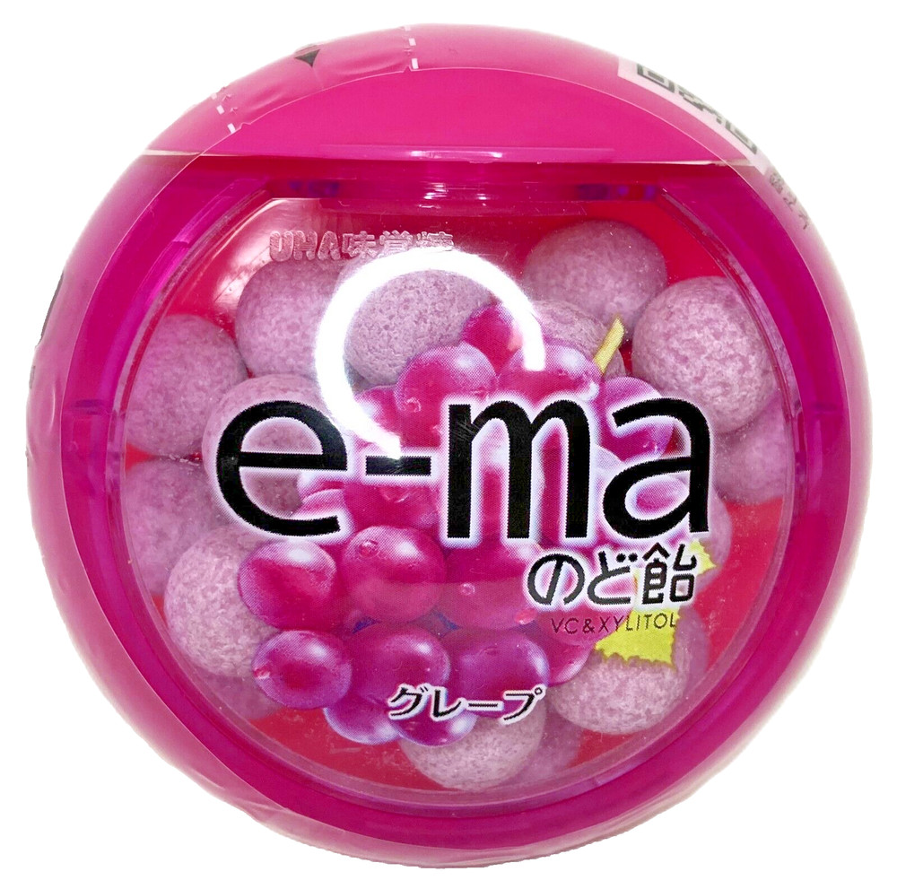 Japan Candy UHA Pippin e-ma Throat Candy Container Grape 33g × 6 cases