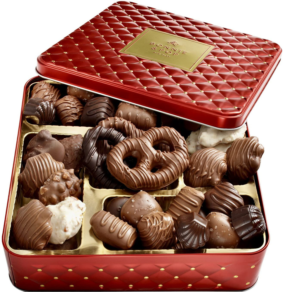 Chocolate Gift Basket- Gourmet Chocolate Snack Variety Present in Keepsake Tr…