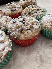 Cannoli Muffins * Cannoli Muffins with Pistachios & Mini Chocolate Chips