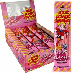 Sour Power Candy Straws, Pink Lemonade Straws, 1.75-Ounce (Pack of 24)