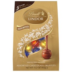Lindt LINDOR Assorted Chocolate Candy 15.2 Ounce (Pack of 1), Natural