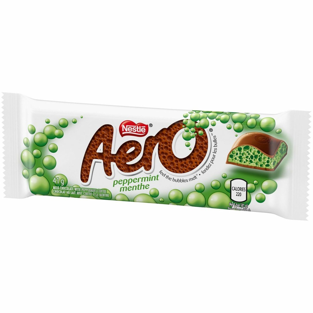 24 full size Nestle AERO Peppermint Bubble Chocolate Bar 41g each