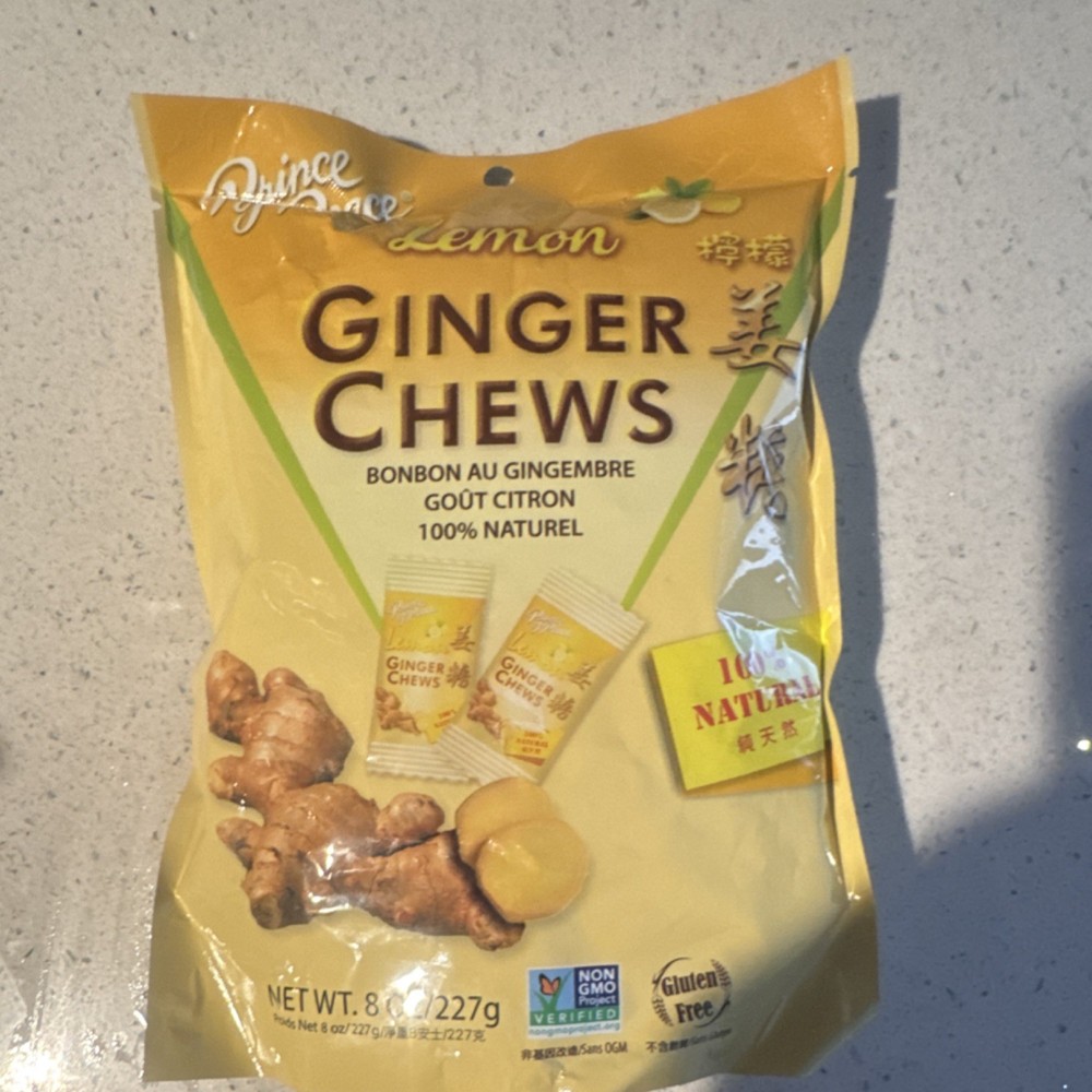 Prince of Peace Lemon Ginger Chews 227g Bag Gluten Free Non-GMO