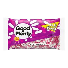 GOOD & PLENTY Licorice Fat Free, Candy Bulk Bag, 5 5 Pound (Pack of 1), Pink