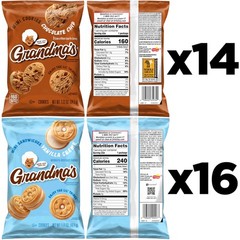 Grandma’s Cookies, Mini Cookies Variety Pack, (Pack of 30 Count 1)