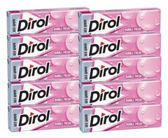 DIROL BUBBLE FRESH GUM FRUIT & MINT – SUGAR-FREE TEETH WHITENING GUM 10×14G