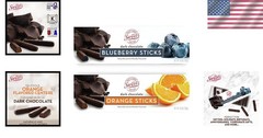 Kosher Certified Dark Chocolate Fruit Flavored Sticks – Pack of 2, 10.5oz