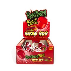 Charms Blow Pops, Kiwi Berry Blast Flavor, 48-Count 48 Count (Pack of 1), Red