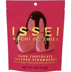 ISSEI Mochi Gummies Dark Chocolate Covered Cherry Gelatin-Free Bag 4 oz