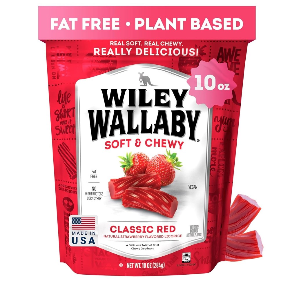 Wiley Wallaby Licorice 10 Ounce Classic Gourmet Soft & Chewy Australian Red