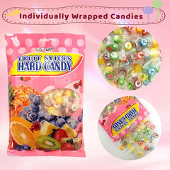 Fruit Slices Candy Hard Candy Bulk 1 Lb Bag of Individually Wrapped Small Candy