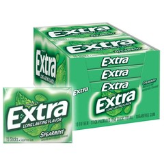 EXTRA Spearmint Sugarfree Chewing Gum, 15 Pieces (Pack of 10)-4 BOXES