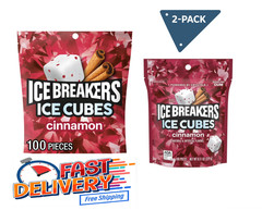 (Pack of 2) Ice Breakers Ice Cubes Cinnamon Sugar Free Gum 8.11 oz 2x 100 pcs