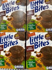 4 Boxes of Entenmann’s Little Bites Fudge Brownies Mini 9 oz 20 Ct Boxes Ready