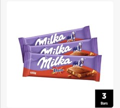 Milka Daim Chocolate Bars Pack of 3 (100g each)