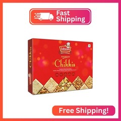 Jabsons – Assorted Chikki Premium Sweets (400g), (Peanuts, Sesame, Cashew, Almon
