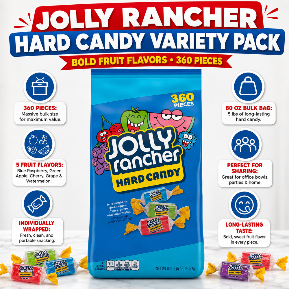 Jolly Rancher Hard Candy, Variety Pack, 80 oz, 360-count