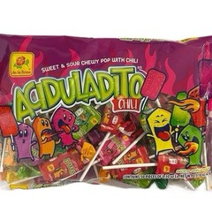De la Rosa Aciduladito with Chili Lollipop 50 Pieces Assorted Flavors Mexican