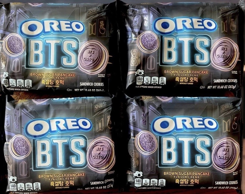 BTS OREO & BROWN SUGAR PANCAKE PURPLE COOKIES! LIMITED EDITION (4 NEW PACKS)