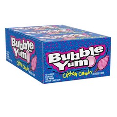 BUBBLE YUM Cotton Candy Flavored Chewy, Bubble 1 Count (Pack of 12), Multiple