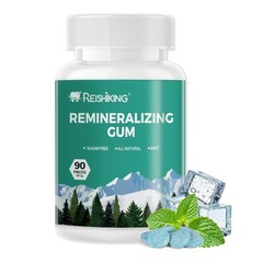 REMINERALIZING GUM, 90 Pieces – Sugar-Free Chewing Gum with Xylitol for Teeth Re