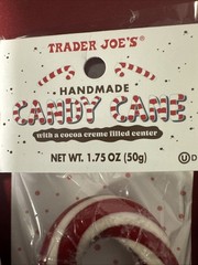 Trader Joe’s Handmade Candy Cane With Cocoa Creme Center DYE FREE (3-Pack)