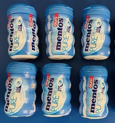 (6) Mentos Pure Fresh Mint Gum 50pc Containers Bulk BB: 09/27