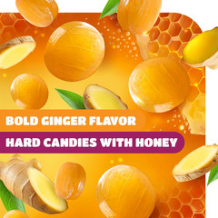 Honey Ginger Hard Candy – 2 Pound Bulk Pack (About 200 Count) – Individually