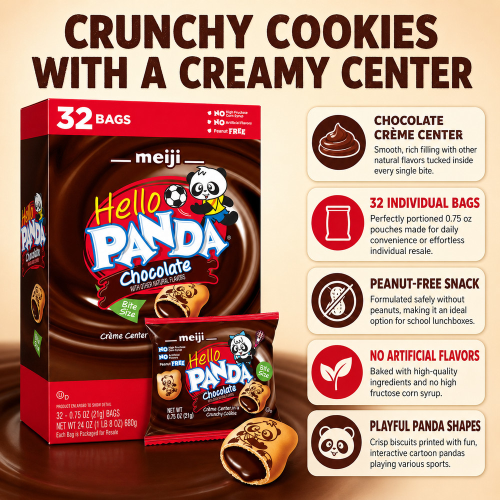 Meiji Hello Panda Chocolate 0.75oz 32ct