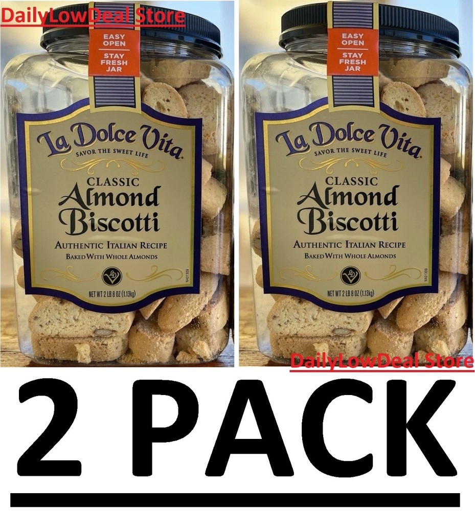 2 PACK – La Dolce Vita Classic Almond Biscotti 34 oz. (Total 68 oz)