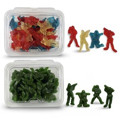 Toy Army Soldier Gummies 1 lb Tub, Green Apple or Red White & Blue Gummy Candy C