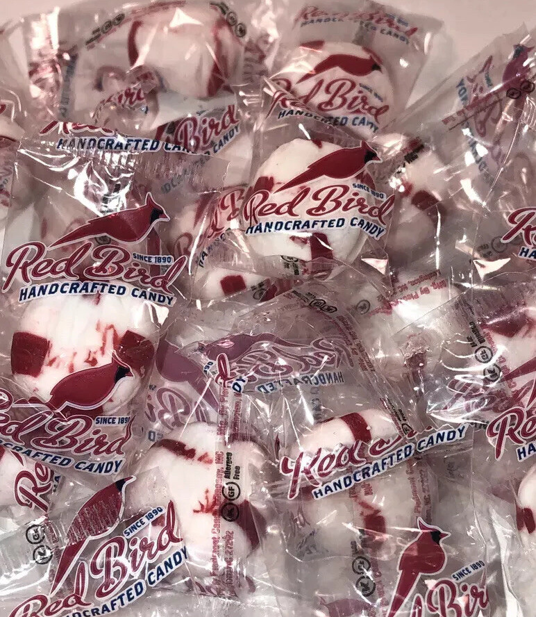 Red Bird ( ONE Pound ) Peppermint Candy Puffs Bulk Candy Individually wrapped