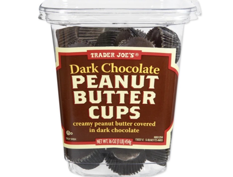 2 Pack Trader Joe’s Dark Chocolate Peanut Butter Cups 16 oz each container