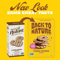 Back to Nature Fudge Striped Cookies, Plant-Based, 7.7 Ounce (Pack of 1)