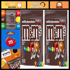 Milk Chocolate Candy Bulk Bag, Family Size 18 oz, Resealable Pack of 2, Sweet Tr