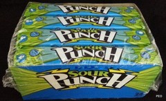 Sour Punch Straws Blue Raspberry Candy 24 Count Box Bulk Candies 24 Packs