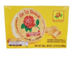 Mazapan De La Rosa Jumbo size Peanut’s Confection 18-pcs box Net Wt 1 lb 15-oz