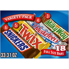 Snickers, Twix, Milky Way & More Assorted Milk Chocolate Candy Bars – 18 Bars