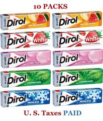 10 Pack Dirol Sugar-Free Chewing Gum Variety Pack – Assorted Flavors