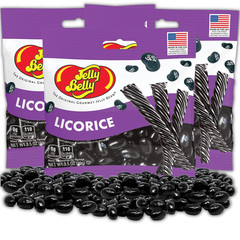 Black Licorice Jelly Beans on the Go Bags, Soft and Chewy Old Fashioned Candies,