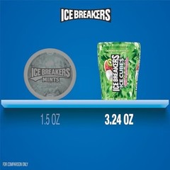 ICE BREAKERS Ice Cubes Kiwi Watermelon Chewing Gum 40 pieces ( Pack of 3 )