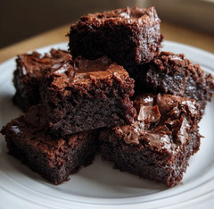 Fresh Baked Double Chocolate Fudge Brownies 8 Count Rich Moist Chocolate Dessert