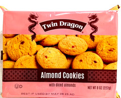 Twin Dragon Almond Cookies with Diced Almond 8 oz ( Pack of 12 )~ 10/15/2026