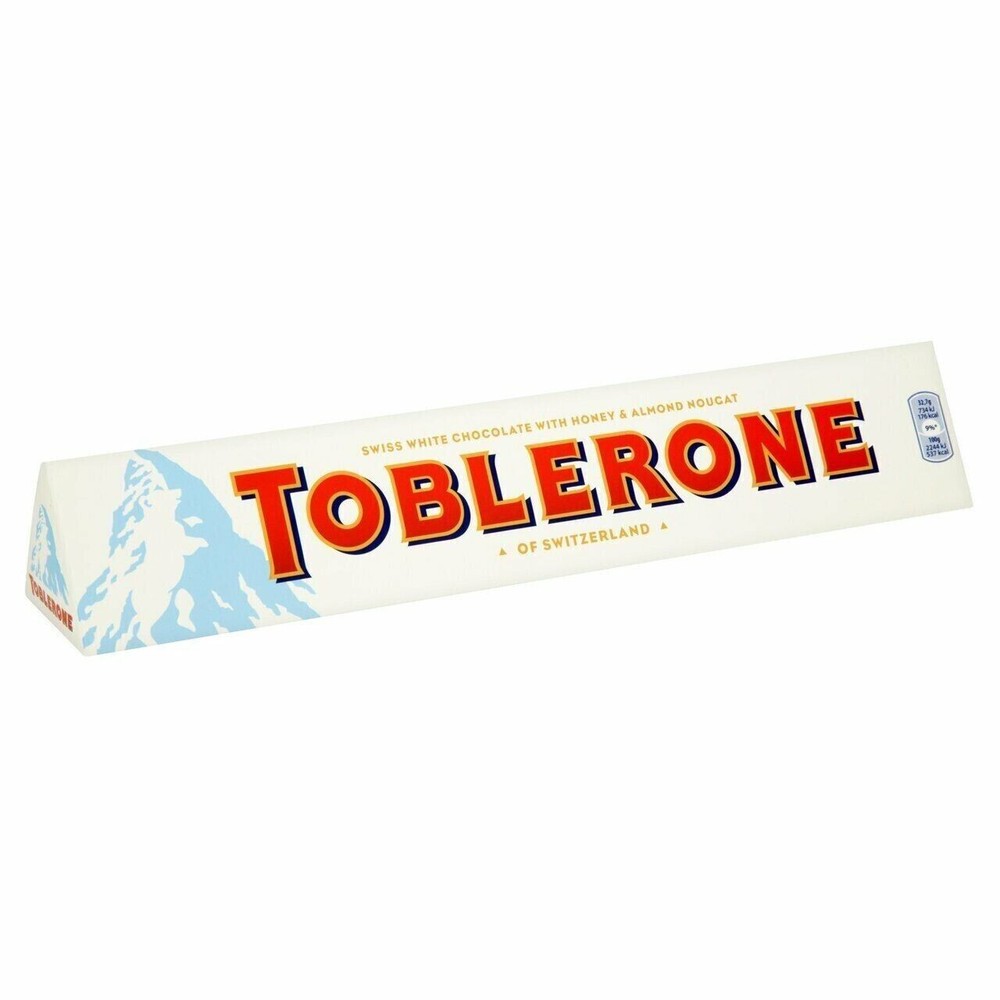 Toblerone Chocolate 12.7 Oz – 360g Swiss White Chocolate Nougat Bar Extra Large