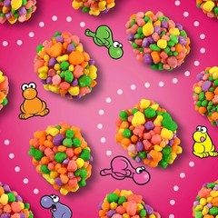 Gummy Clusters, Candy Treat Packs, Rainbow, Crunchy and Gummy, 30 oz 60 ct
