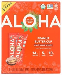 ALOHA Organic Plant Based Protein Bars Peanut Butter Cup 1.98 OZ (5 Counts)