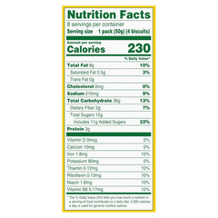 Breakfast Bars Biscuits, Cranberry Orange, 8 Packs (4 Biscuits per Pack)
